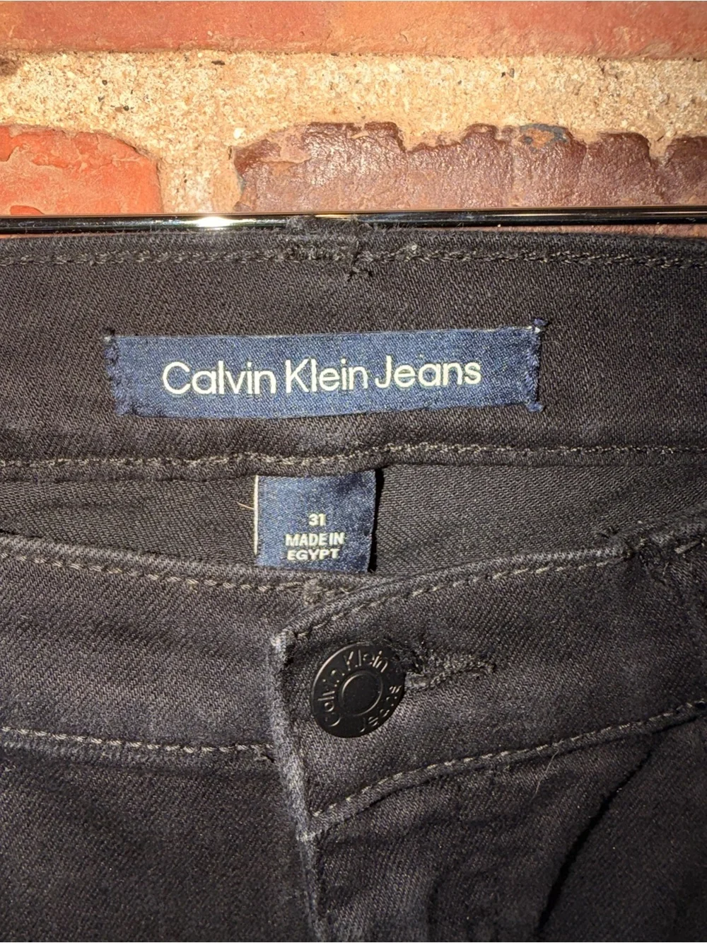 Calvin Klein Jeans Men's Black Slim Straight Jeans Denim Sz 31 Buttoned